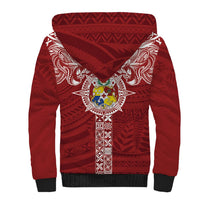 Tonga Independence Day Sherpa Hoodie Tongatapu Lion Ngatu Motifs LT7 - Polynesian Pride