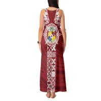 Tonga Independence Day Tank Maxi Dress Tongatapu Lion Ngatu Motifs LT7 - Polynesian Pride