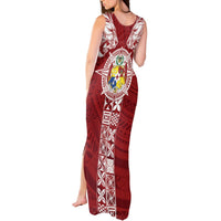 Tonga Independence Day Tank Maxi Dress Tongatapu Lion Ngatu Motifs LT7 - Polynesian Pride