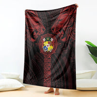 Tonga Independence Day Blanket Tongatapu Lion Ngatu Motifs Black Ver. LT7 - Polynesian Pride