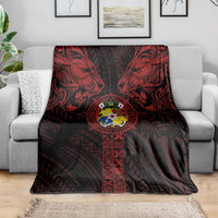 Tonga Independence Day Blanket Tongatapu Lion Ngatu Motifs Black Ver. LT7 - Polynesian Pride