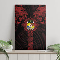 Tonga Independence Day Canvas Wall Art Tongatapu Lion Ngatu Motifs Black Ver. LT7 - Polynesian Pride