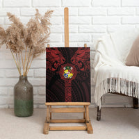 Tonga Independence Day Canvas Wall Art Tongatapu Lion Ngatu Motifs Black Ver. LT7 - Polynesian Pride