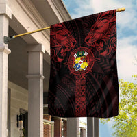 Tonga Independence Day Garden Flag Tongatapu Lion Ngatu Motifs Black Ver. LT7 House Flag Black - Polynesian Pride