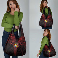 Tonga Independence Day Grocery Bag Tongatapu Lion Ngatu Motifs Black Ver. LT7 - Polynesian Pride