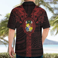 Tonga Independence Day Hawaiian Shirt Tongatapu Lion Ngatu Motifs Black Ver. LT7 - Polynesian Pride