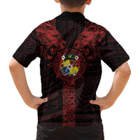 Tonga Independence Day Hawaiian Shirt Tongatapu Lion Ngatu Motifs Black Ver. LT7 - Polynesian Pride