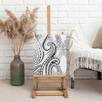 Polynesia Plumeria Lei Canvas Wall Art White Curves Motif LT7 - Polynesian Pride