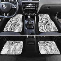 Polynesia Plumeria Lei Car Mats White Curves Motif LT7 Set 4pcs White - Polynesian Pride
