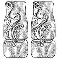 Polynesia Plumeria Lei Car Mats White Curves Motif LT7 - Polynesian Pride