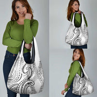 Polynesia Plumeria Lei Grocery Bag White Curves Motif LT7 - Polynesian Pride