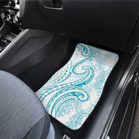 Polynesia Plumeria Lei Car Mats White Turquoise Curves Motif LT7 - Polynesian Pride
