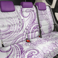 Polynesia Plumeria Lei Back Car Seat Cover White Violet Curves Motif
