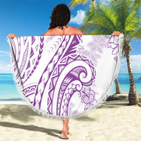 Polynesia Plumeria Lei Beach Blanket White Violet Curves Motif LT7 - Polynesian Pride