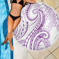 Polynesia Plumeria Lei Beach Blanket White Violet Curves Motif LT7 - Polynesian Pride