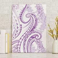 Polynesia Plumeria Lei Canvas Wall Art White Violet Curves Motif LT7 Without Frame Violet - Polynesian Pride
