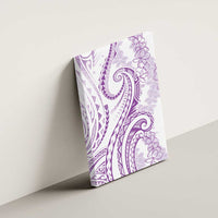 Polynesia Plumeria Lei Canvas Wall Art White Violet Curves Motif LT7 - Polynesian Pride