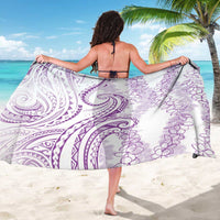 Polynesia Plumeria Lei Sarong White Violet Curves Motif