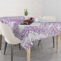Polynesia Plumeria Lei Tablecloth White Violet Curves Motif LT7 - Polynesian Pride