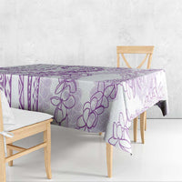 Polynesia Plumeria Lei Tablecloth White Violet Curves Motif LT7 - Polynesian Pride