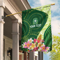 Fiji Ballantine Memorial High School Personalised Garden Flag Masi Tapa Mix Plumeria