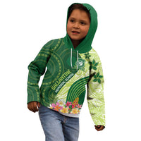 Fiji Ballantine Memorial High School Personalised Kid Hoodie Masi Tapa Mix Plumeria