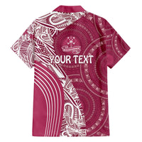 Fiji Adi Cakobau School Personalised Family Matching Puletasi and Hawaiian Shirt Masi Tapa Mix Plumeria