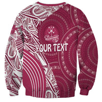 Fiji Adi Cakobau School Personalised Sweatshirt Masi Tapa Mix Plumeria