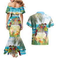 It's 5 o'clock Somewhere Couples Matching Mermaid Dress and Hawaiian Shirt Beach Party LT7 - Polynesian Pride