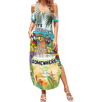 It's 5 o'clock Somewhere Family Matching Summer Maxi Dress and Hawaiian Shirt Beach Party LT7 Mom's Dress Colorful - Polynesian Pride