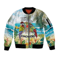 It's 5 o'clock Somewhere Sleeve Zip Bomber Jacket Beach Party - Polynesian Pride
