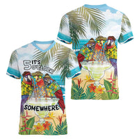 It's 5 o'clock Somewhere Women V-Neck T-Shirt Beach Party LT7 - Polynesian Pride