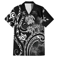 Aloha Hawaii Turtles Floral Family Matching Tank Maxi Dress and Hawaiian Shirt Obsidian Glaze