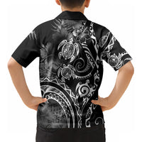 Aloha Hawaii Turtles Floral Kid Hawaiian Shirt Obsidian Glaze LT7