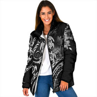 Aloha Hawaii Turtles Floral Padded Jacket Obsidian Glaze