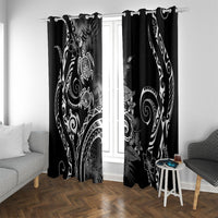 Aloha Hawaii Turtles Floral Window Curtain Obsidian Glaze