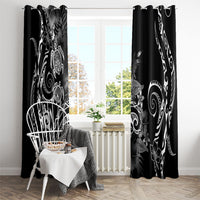 Aloha Hawaii Turtles Floral Window Curtain Obsidian Glaze