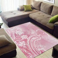 Aloha Hawaii Turtles Floral Area Rug Pink Marbles Glaze