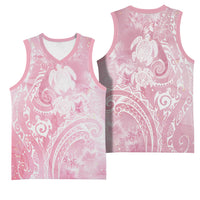Aloha Hawaii Turtles Floral Basketball Jersey Pink Marbles Glaze