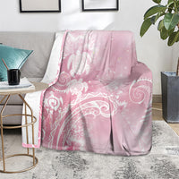Aloha Hawaii Turtles Floral Blanket Pink Marbles Glaze