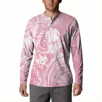 Aloha Hawaii Turtles Floral Button Sweatshirt Pink Marbles Glaze