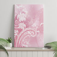 Aloha Hawaii Turtles Floral Canvas Wall Art Pink Marbles Glaze