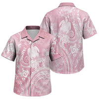 Aloha Hawaii Turtles Floral Family Matching Long Sleeve Bodycon Dress and Hawaiian Shirt Pink Marbles Glaze LT7 Son's Shirt Pink - Polynesian Pride