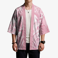 Aloha Hawaii Turtles Floral Kimono Pink Marbles Glaze