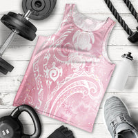 Aloha Hawaii Turtles Floral Men Tank Top Pink Marbles Glaze