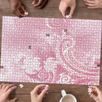 Aloha Hawaii Turtles Floral Puzzle Pink Marbles Glaze