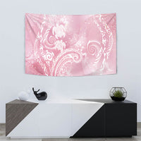 Aloha Hawaii Turtles Floral Tapestry Pink Marbles Glaze