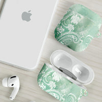 Aloha Hawaii Turtles Floral AirPods Case Seafoam Marbles Glaze