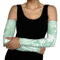 Aloha Hawaii Turtles Floral Arm Sleeves Seafoam Marbles Glaze