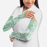 Aloha Hawaii Turtles Floral Arm Sleeves Seafoam Marbles Glaze